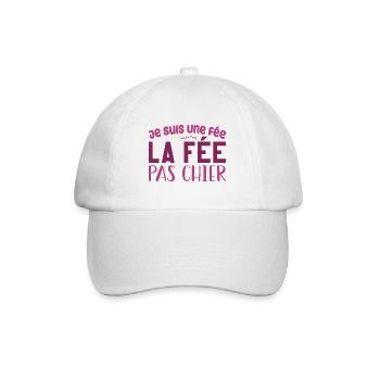 Je Suis Une Fée, La Fée Pas Chier - Casquette classique - blanc/blanc - Devant
