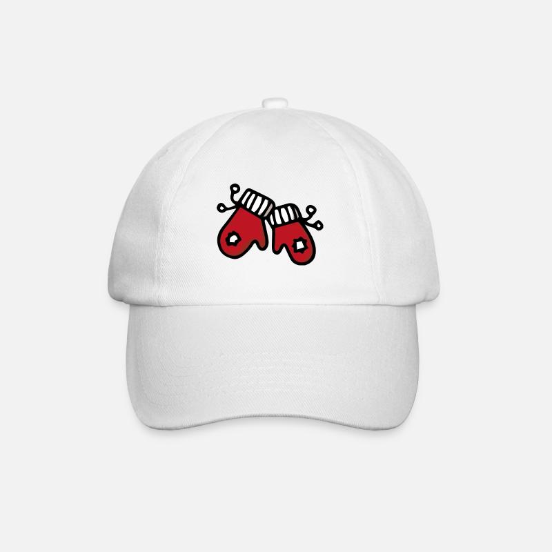 Fäustling Handschuhe Winter - Baseballkappe - Weiß/Weiß