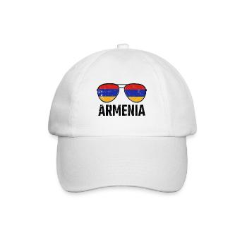 Armenia Armenien Sonnenbrille Armenian Flagge - Baseballkappe - Weiß/Weiß - Vorne