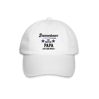 Bester Papa Brunnenbauer Brunnenbau Meister - Baseballkappe - Weiß/Weiß - Vorne