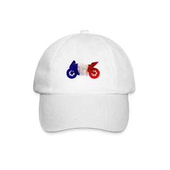 Motorrad Motorsport Frankreich Tricolore - Baseballkappe - Weiß/Weiß - Vorne