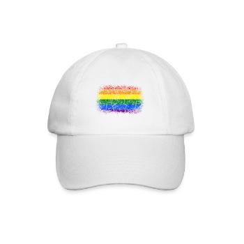 Rainbow Flag Used Look - Baseball Cap - white/white - Front