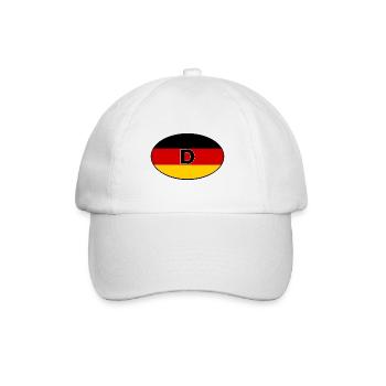 Der Deutschland Sticker - Baseballkappe - Weiß/Weiß - Vorne