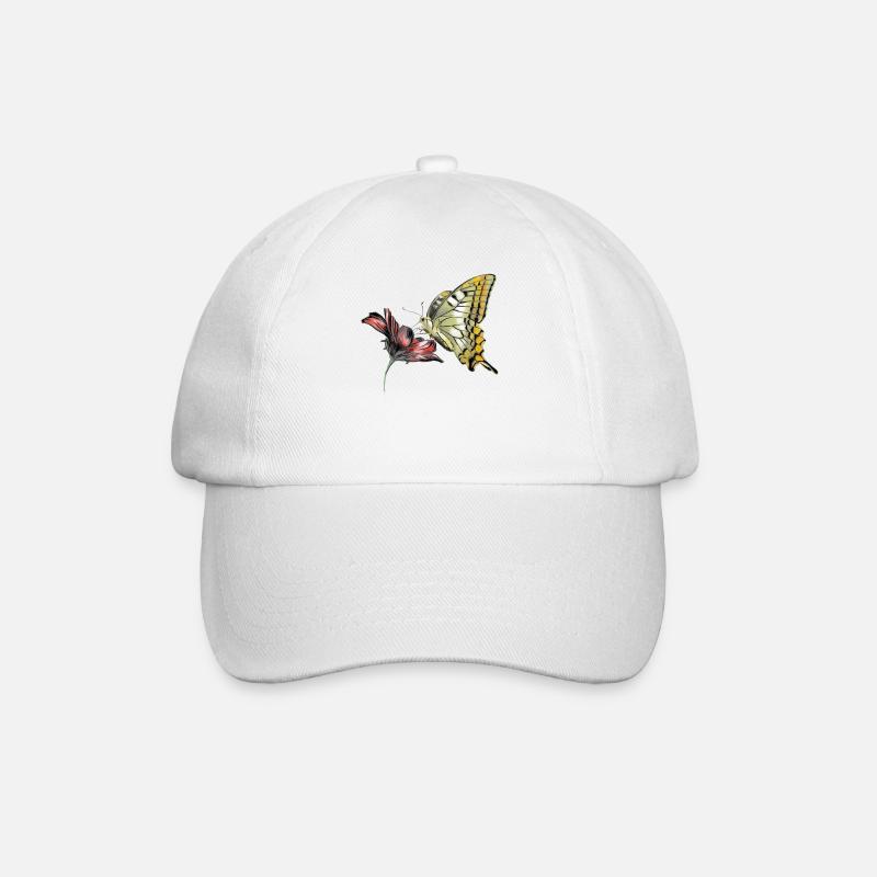 Schmetterling - Baseballkappe - Weiß/Weiß