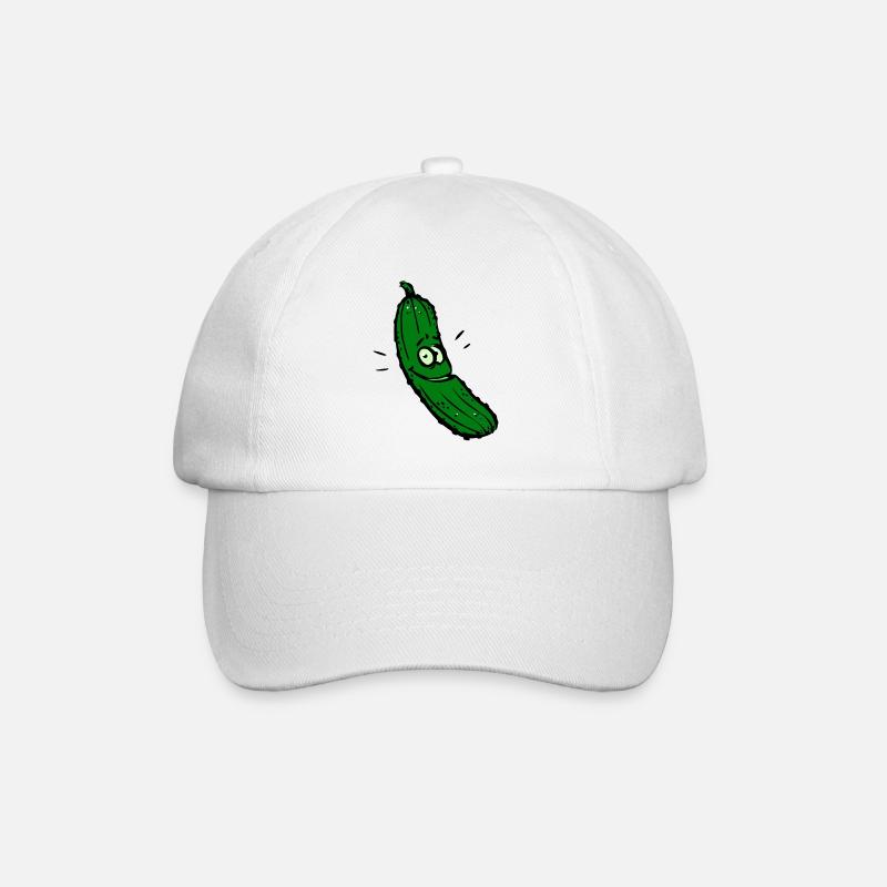 Grinsende Gurke Cartoon - Baseballkappe - Weiß/Weiß
