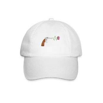 Frieden pistol rose no war flower power peace colt - Baseball Cap - white/white - Front