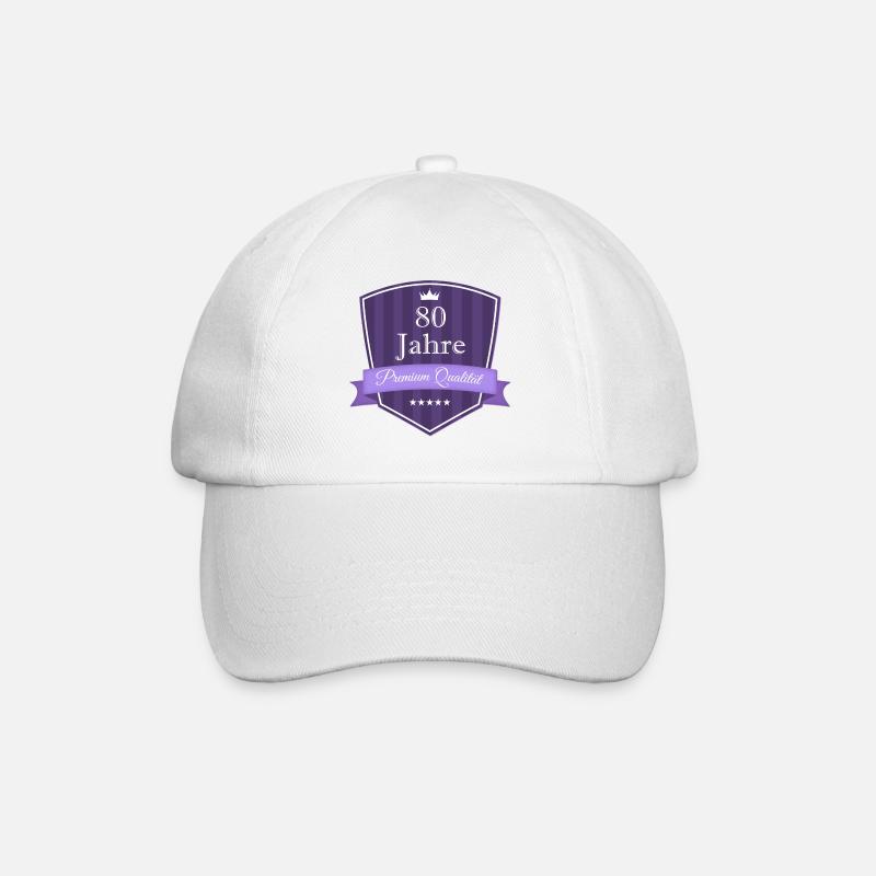Premium 80 lila - Baseballkappe - Weiß/Weiß