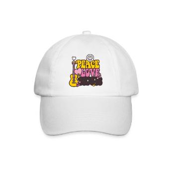 Peace & Love & Music - Casquette classique - blanc/blanc - Devant
