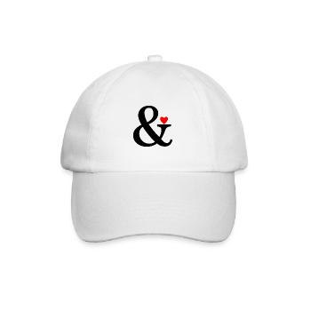 Ampersand Herz I Zeichen Symbol & Liebe Geschenk - Baseballkappe - Weiß/Weiß - Vorne