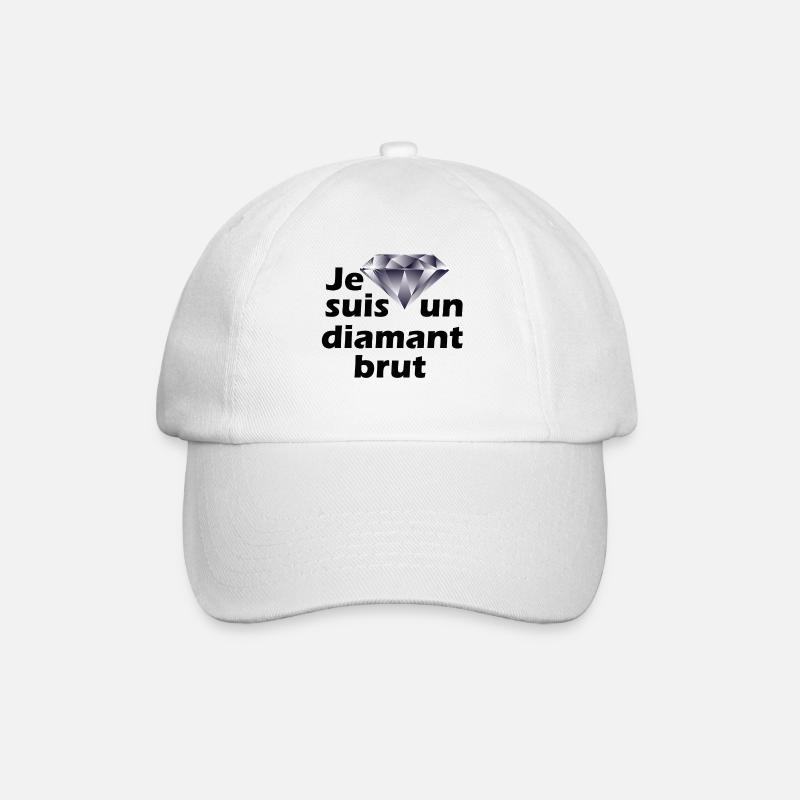 Je suis un diamant brut - Casquette classique - blanc/blanc