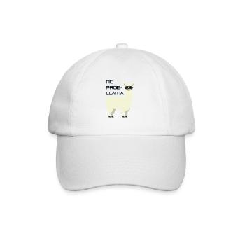 No Problama Lama Lustiger Spruch Alpaka Geschenk - Baseballkappe - Weiß/Weiß - Vorne