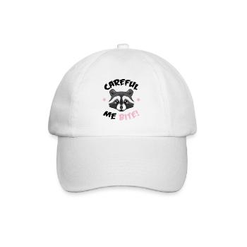 Waschbär - Vorsicht ich beiße - Baseballkappe - Weiß/Weiß - Vorne