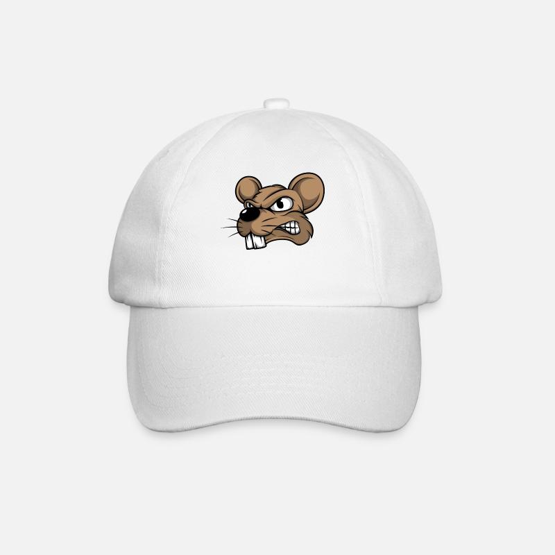 Maus Mäuse Mausi Mäuschen Ratte Nagetier Haustier - Baseballkappe - Weiß/Weiß