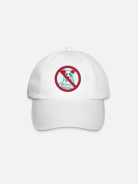 verboten schild durchgestrichen keine maus suess n - Baseballkappe - Weiß/Weiß
