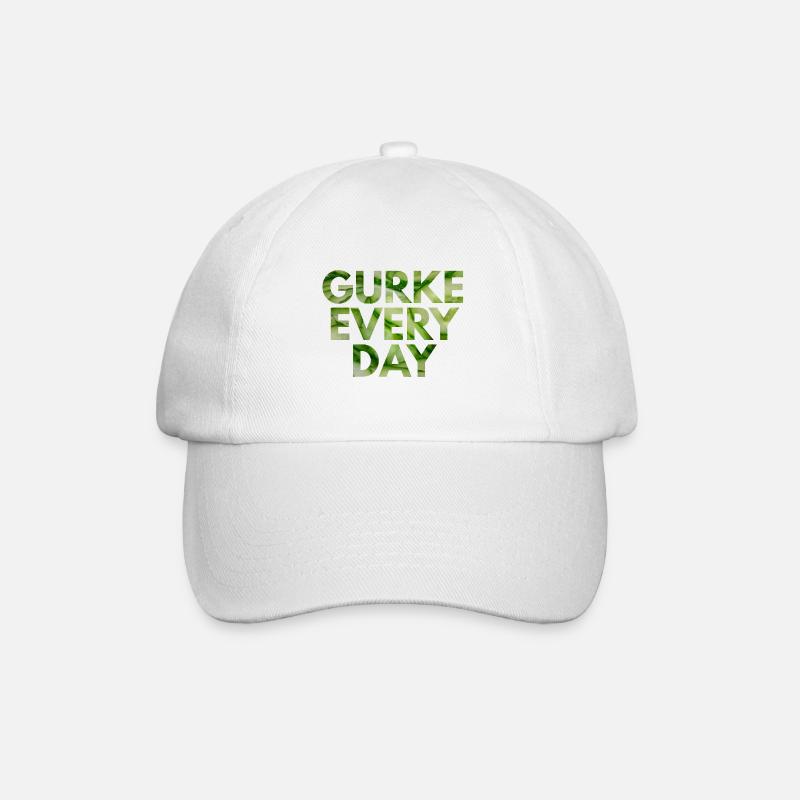 Gurke Every day . Gurke jeden Tag - Baseballkappe - Weiß/Weiß
