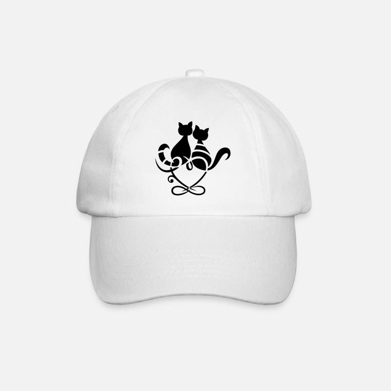Chats Coeur Symbole Infini Saint Valentin Amour - Casquette classique - blanc/blanc