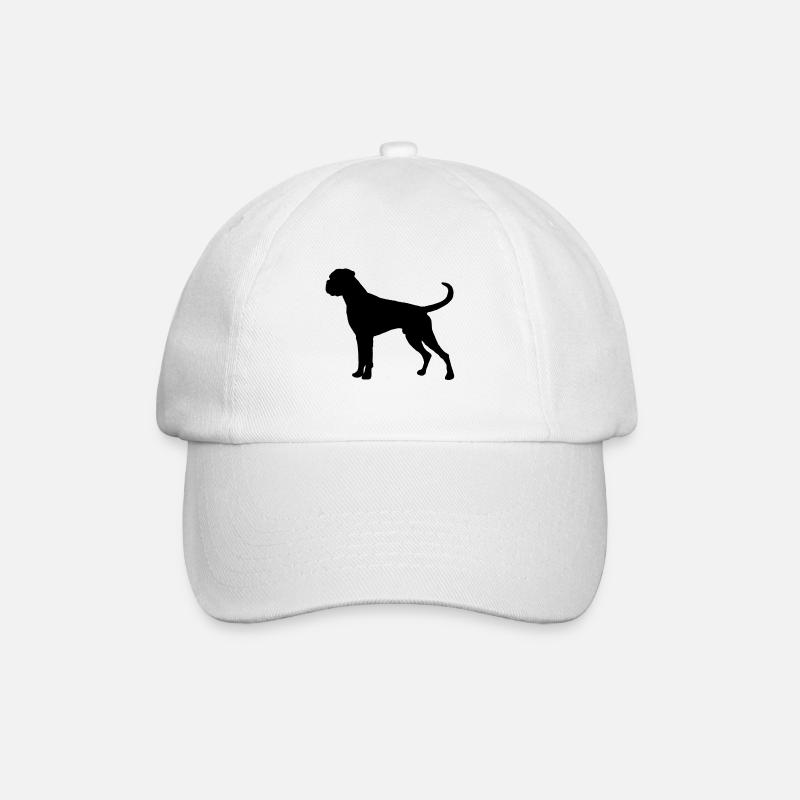 Boxer Hund Deutscher Boxer Silhouette Haustier - Baseballkappe - Weiß/Weiß