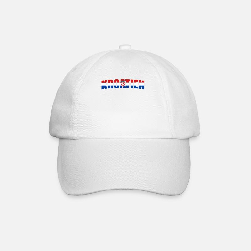 Kroatien - Baseballkappe - Weiß/Weiß