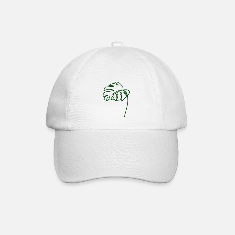Feuille tropicale – Monstera Sketch Green - Casquette classique - blanc/blanc