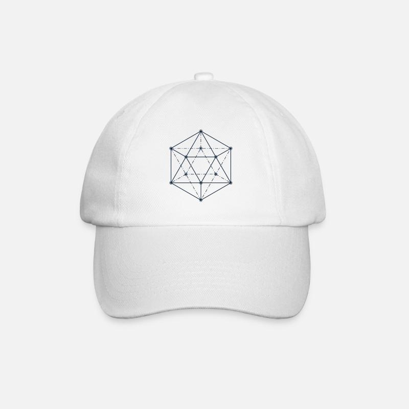 Design géométrique abstrait bleu - Casquette classique - blanc/blanc