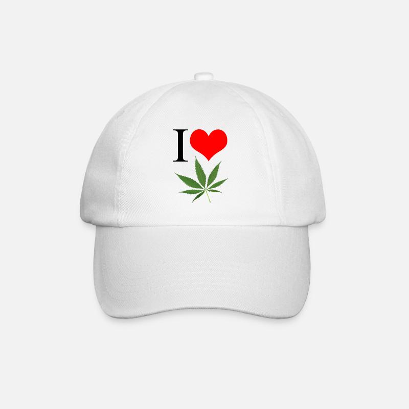 I love Canabis - Baseballkappe - Weiß/Weiß