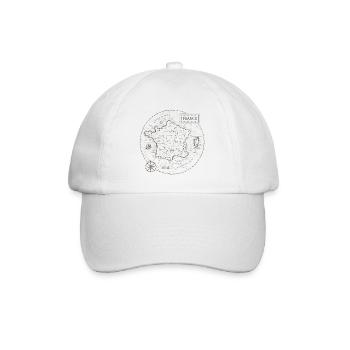 Vintage Karte Frankreich - Baseballkappe - Weiß/Weiß - Vorne