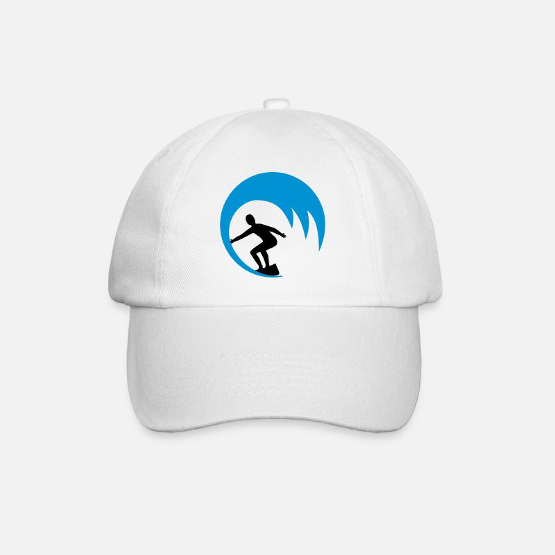 Wellenreiter, Surfer - Baseballkappe - Weiß/Weiß