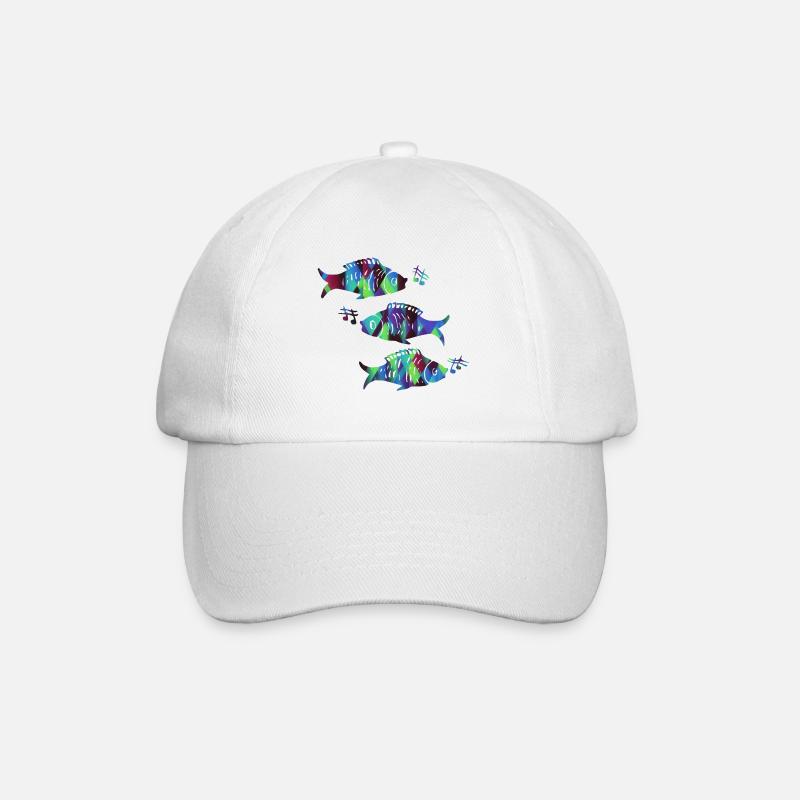 Fische - Baseballkappe - Weiß/Weiß