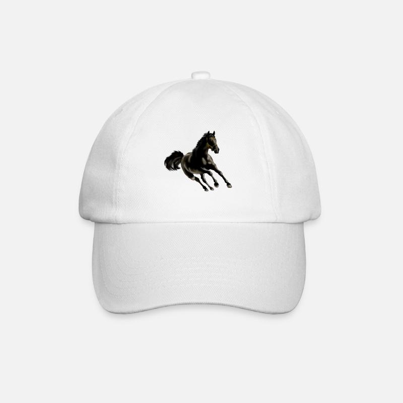 Pferd - Baseballkappe - Weiß/Weiß