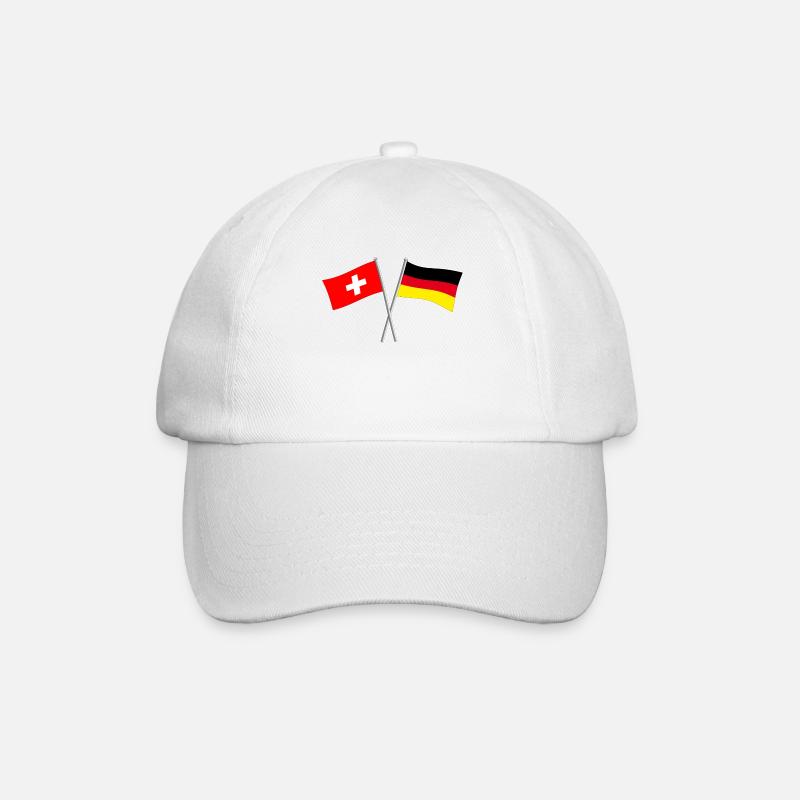 Deutschland Schweiz - Baseballkappe - Weiß/Weiß