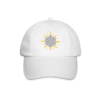 The flower of life with sun, sunbeams - Baseball Cap - white/white - Front
