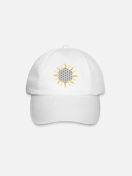 The flower of life with sun, sunbeams - Baseball Cap - white/white