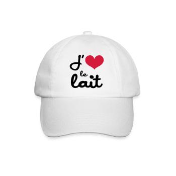 J'aime le lait - Bébé - Casquette classique - blanc/blanc - Devant