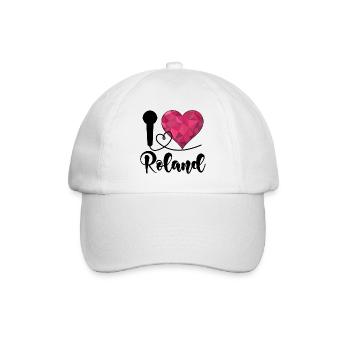 I Love Roland Ich Liebe Roland - Baseballkappe - Weiß/Weiß - Vorne