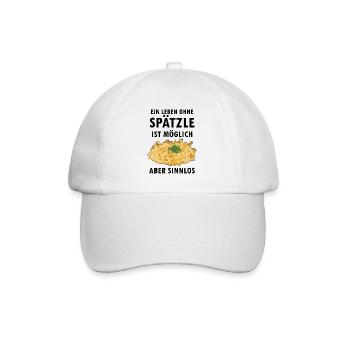 Schwaben Shirt | Spätzle Maultaschen Geschenkideen - Baseballkappe - Weiß/Weiß - Vorne