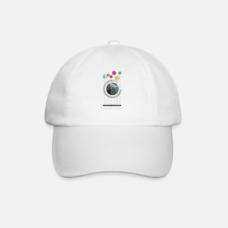 Gitarre Planeten Geschenk Idee - Baseballkappe - Weiß/Weiß