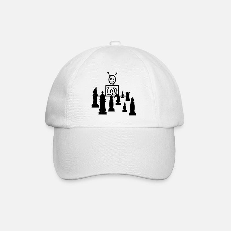 schach computer - Baseballkappe - Weiß/Weiß