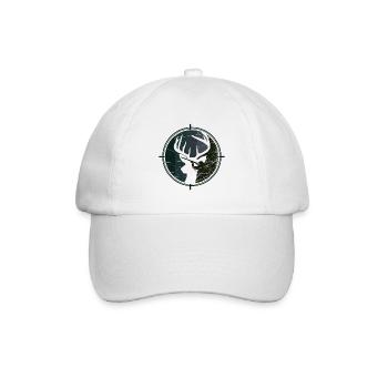 Jäger - Jagd - Hirsch - Baseballkappe - Weiß/Weiß - Vorne