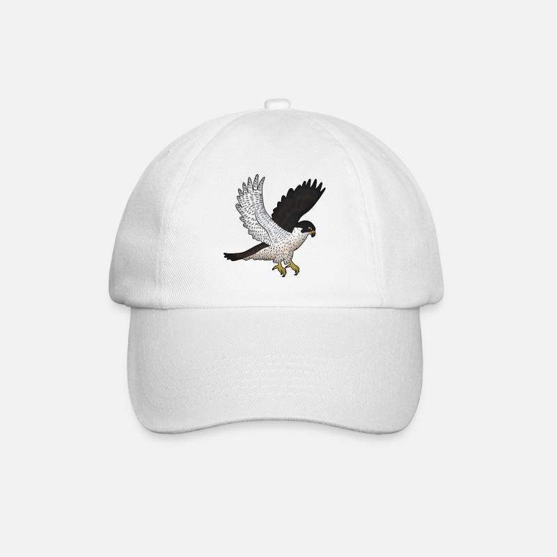 Peregrine falcon flies - Baseball Cap - white/white