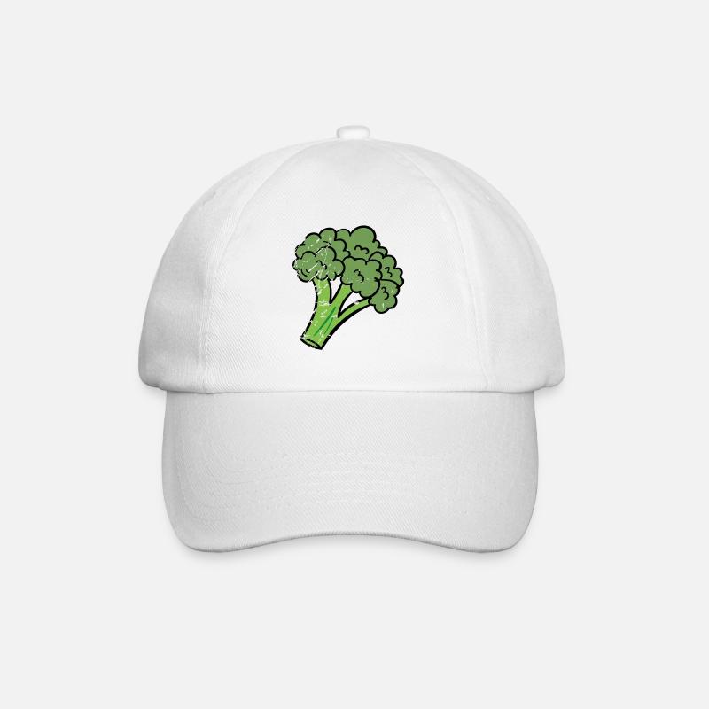 Brokkoli Vegan Obst Geschenk - Baseballkappe - Weiß/Weiß