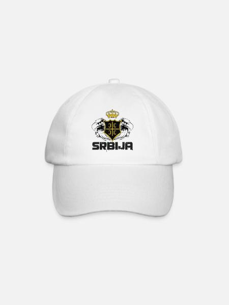 Srbija - Baseballkappe - Weiß/Weiß