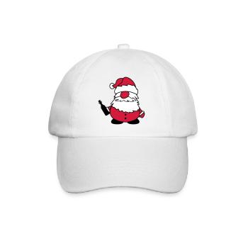 weihnachtsmann mit bier - Baseballkappe - Weiß/Weiß - Vorne