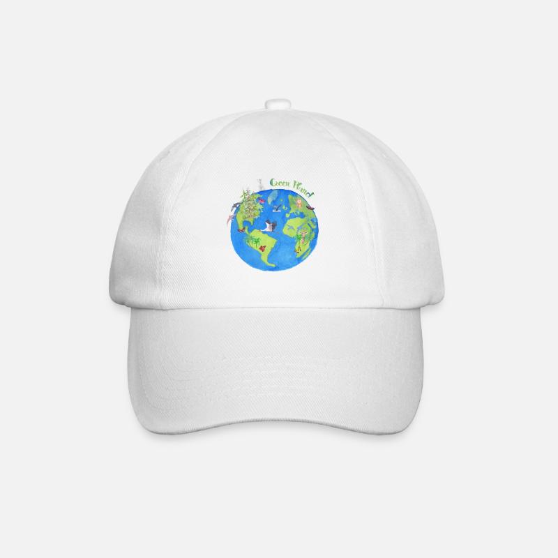 Green planet - planet - Baseball Cap - white/white