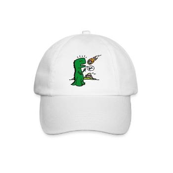 Rock paper scissors T-rex lustig Dinosaurier Komet - Baseballkappe - Weiß/Weiß - Vorne