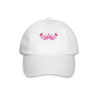 crown palms pink - Baseball Cap - white/white - Front