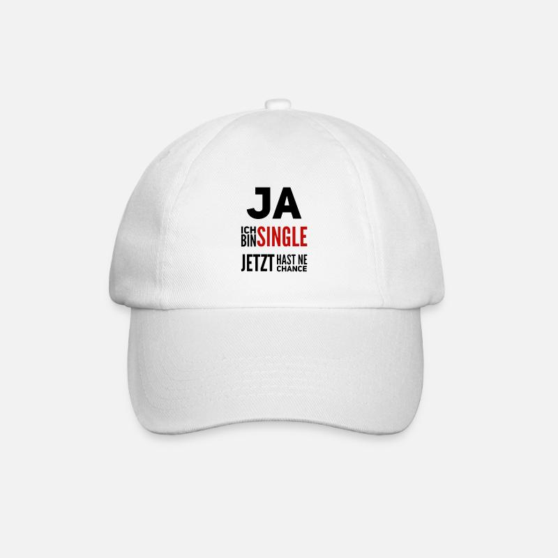 Single Sprüche Geschenk - Baseballkappe - Weiß/Weiß