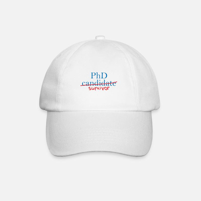 Phd Survivor Abschluss Geschenk - Baseballkappe - Weiß/Weiß
