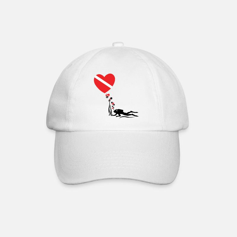 SCUBA LOVE SCUBA DIVING - Baseball Cap - white/white