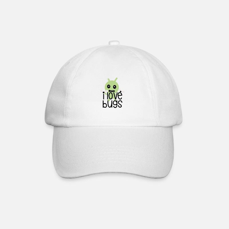 I love bugs - Baseballkappe - Weiß/Weiß
