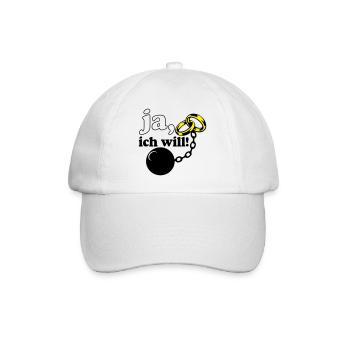 Junggesellenabschied , JGA ja ich will (25) - Baseballkappe - Weiß/Weiß - Vorne